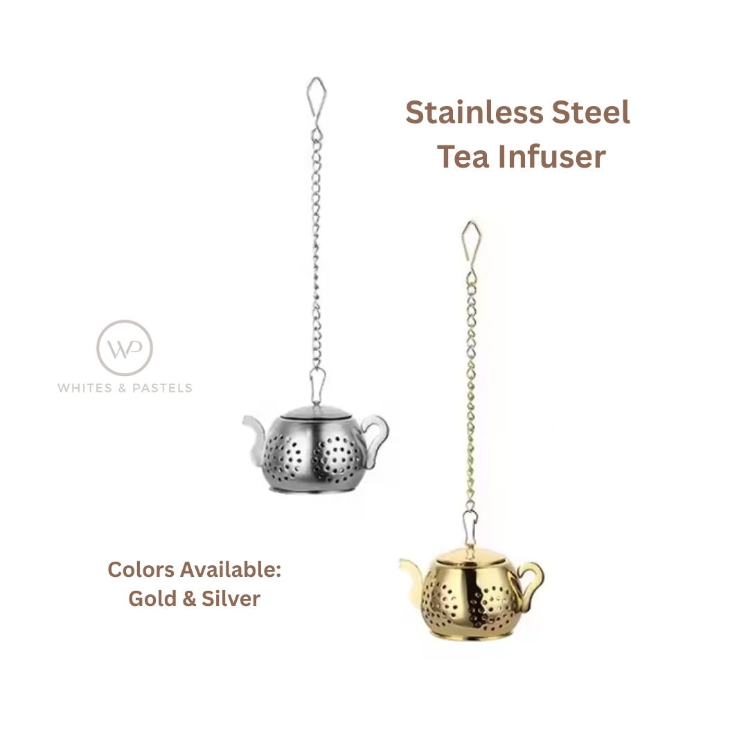 Tea Strainer - Teapot Shaped Tea Infuser for Loose Leaf Tea - Gold & Silver - Image 6
