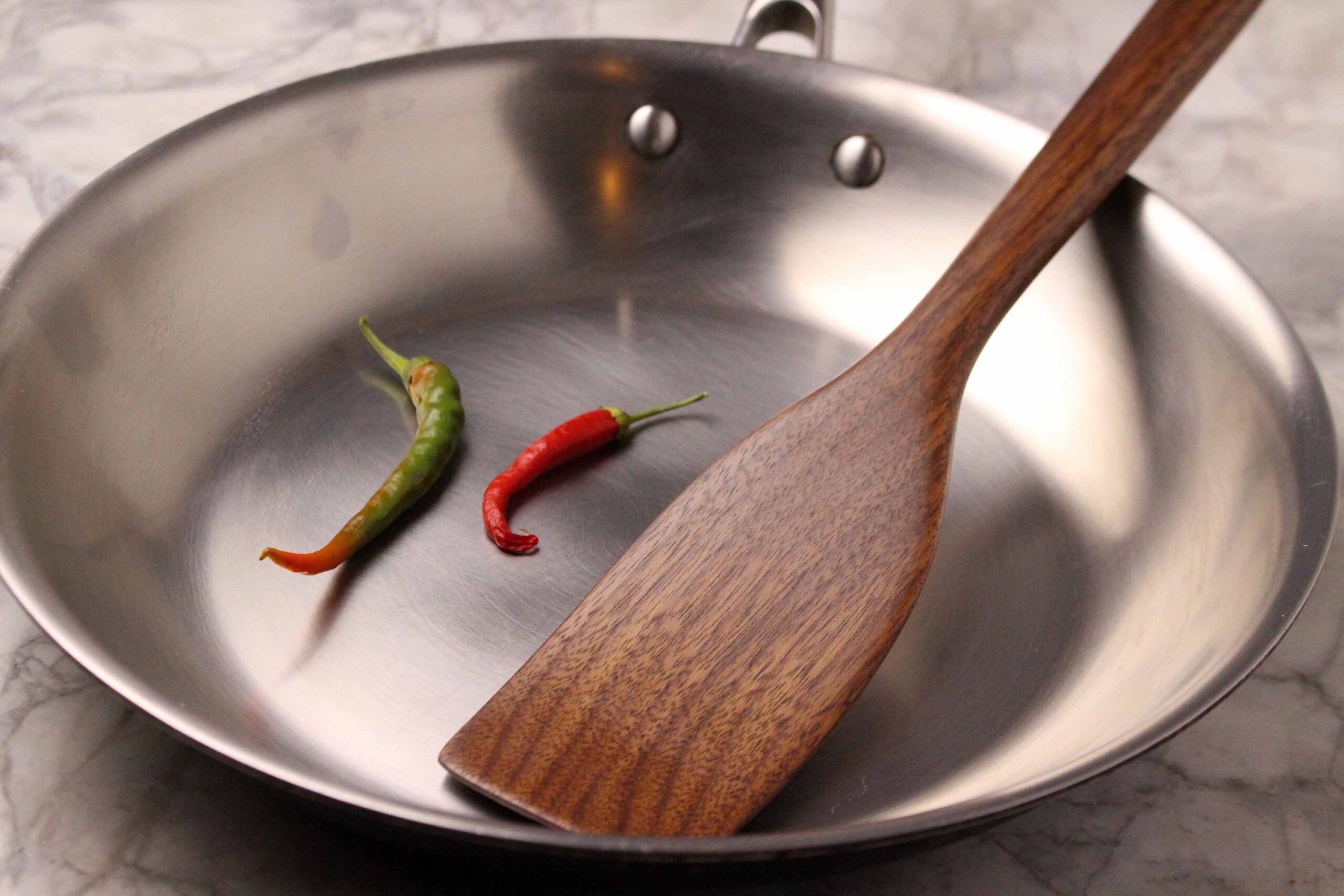 medium handmade wooden spatula for stirring and turning carved from Black Walnut wood. - Image 2