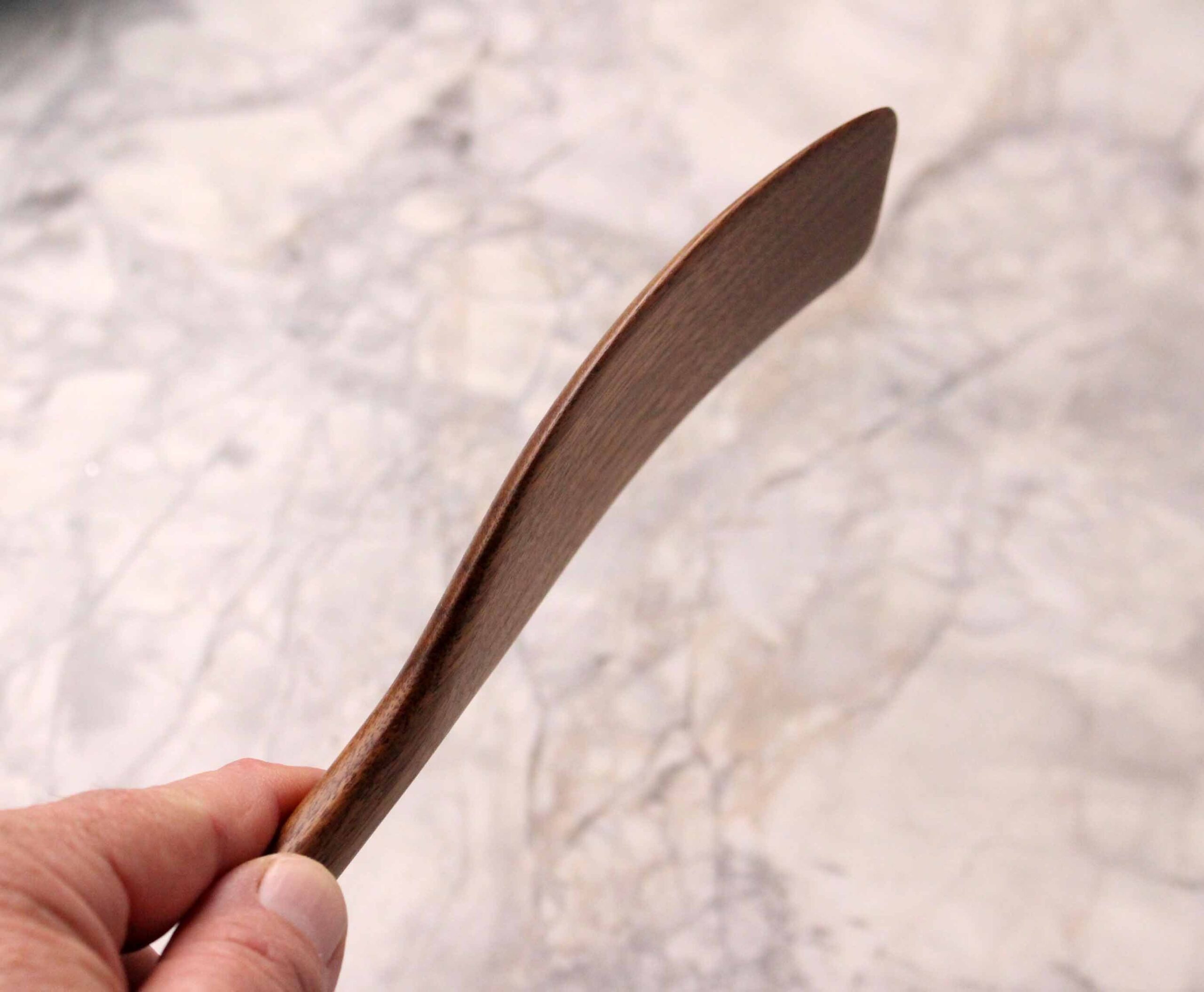 medium handmade wooden spatula for stirring and turning carved from Black Walnut wood. - Image 7