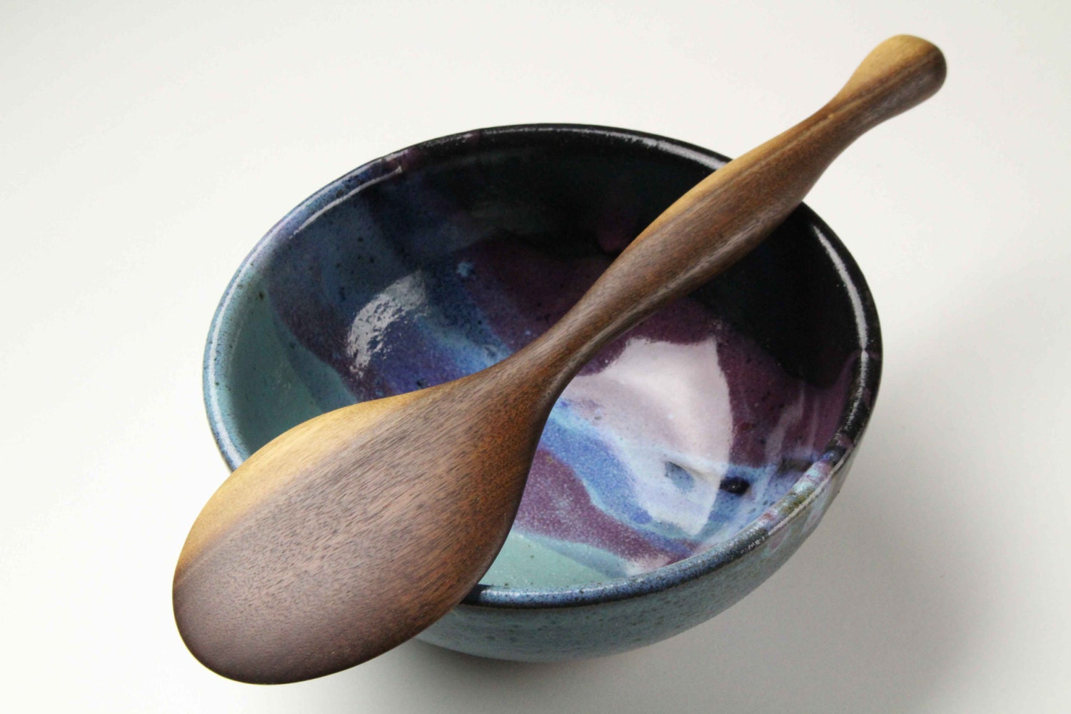 handmade heavy duty wooden spurtle kitchen utensil wooden spatula carved from Black Walnut rice and dough paddle - Image 3
