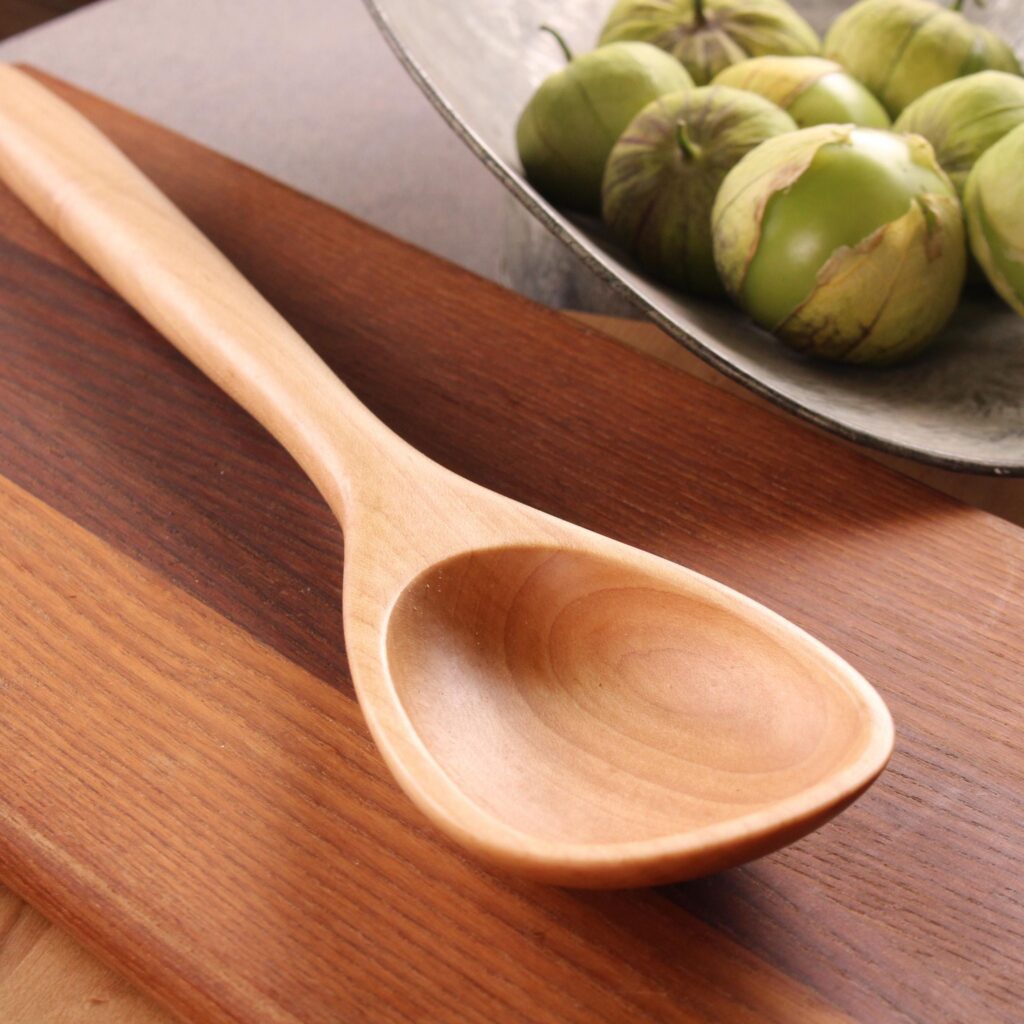 14 and 12 inch handmade wooden treenware spoon for all kinds of jobs in the kitchen
