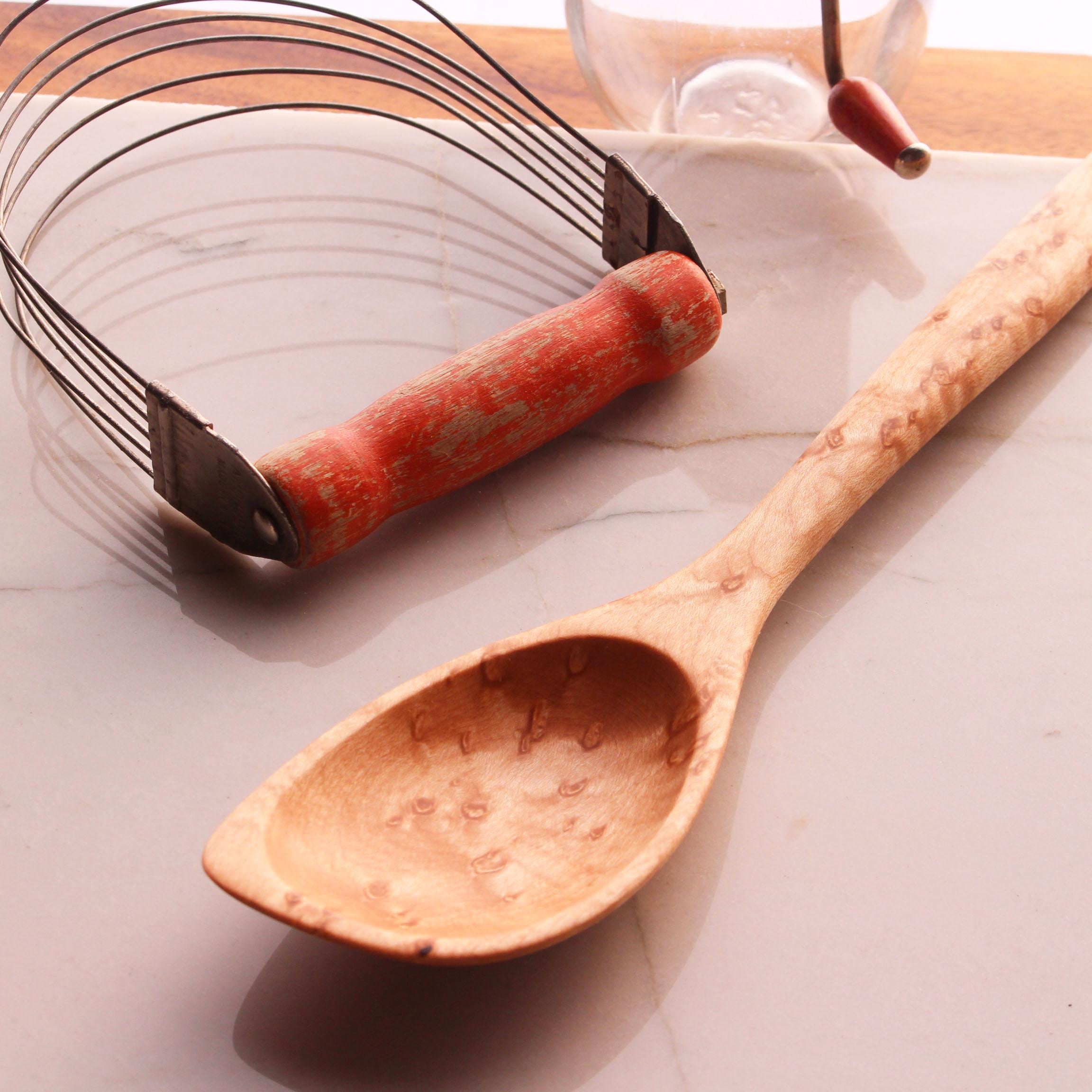 Handmade wooden spatula spoon carved from Cherry, Walnut, Maple, or Bird's Eye Maple - Image 3