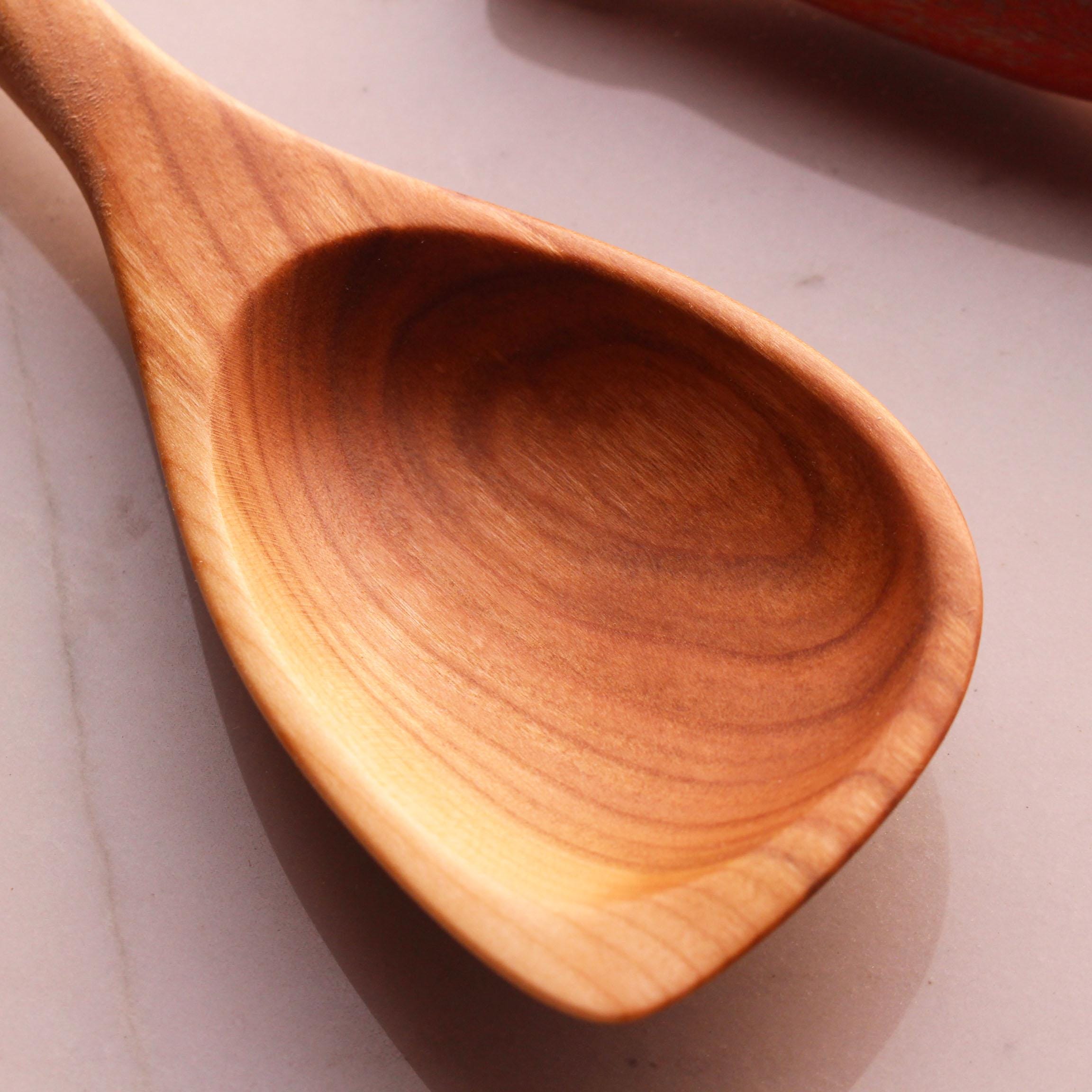 Handmade wooden spatula spoon carved from Cherry, Walnut, Maple, or Bird's Eye Maple - Image 9