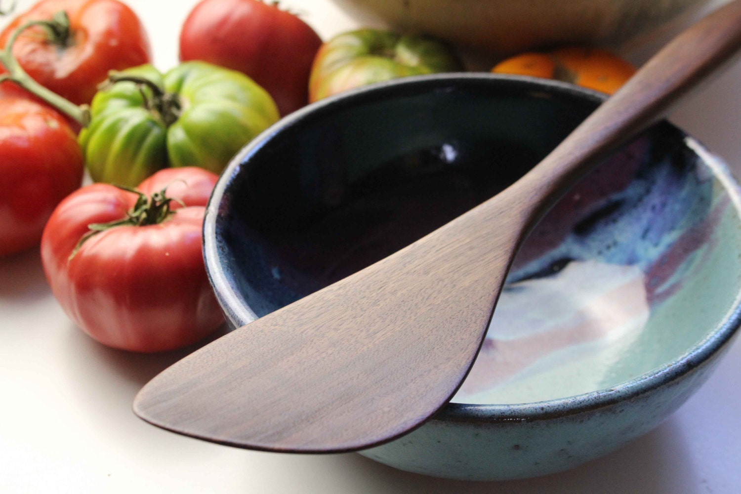Handmade wooden saute spurtle kitchen utensil of Walnut wood for stirring and mixing - Image 3